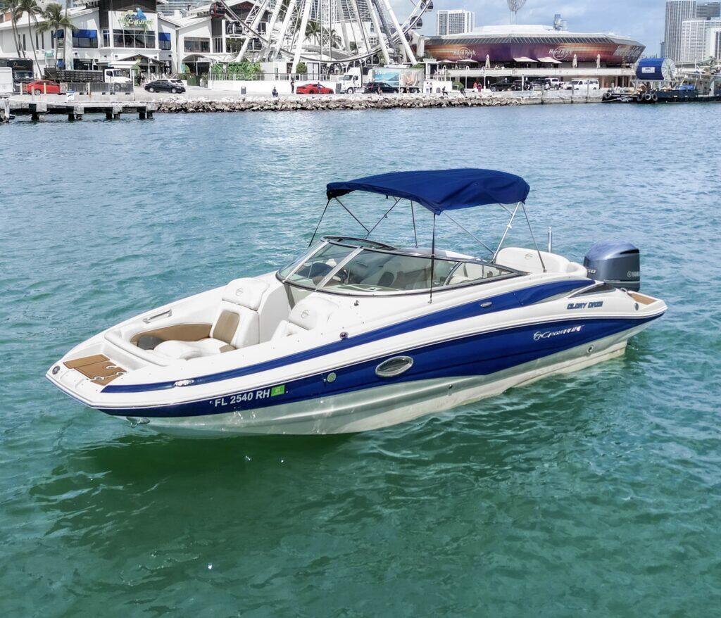 Glory Daze, a 26 ft Crownline 26 on the water in Miami