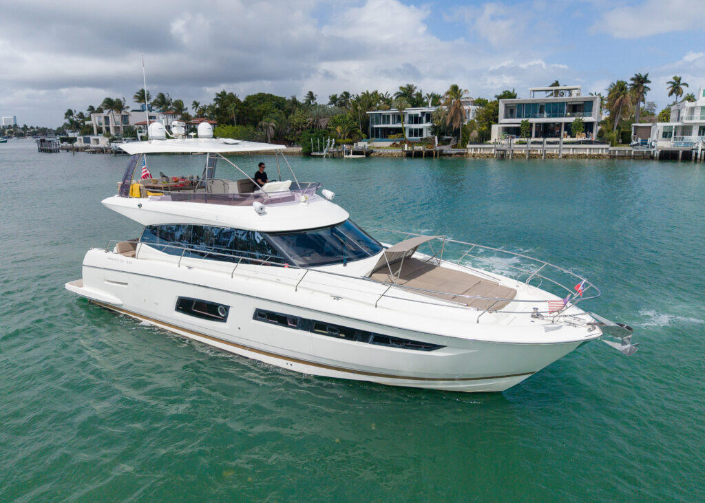 Jack Trenton, a 57 ft Prestige 57 Flybridge on the water in Miami